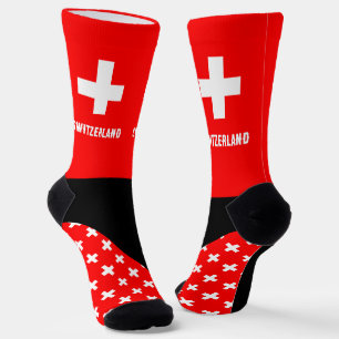 Schweiz Socken, Schweizer Flaggen Farben / Sport Socken