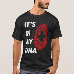 Schweiz Stolze Schweizer Flagge Staatsflagge DNA-F T-Shirt