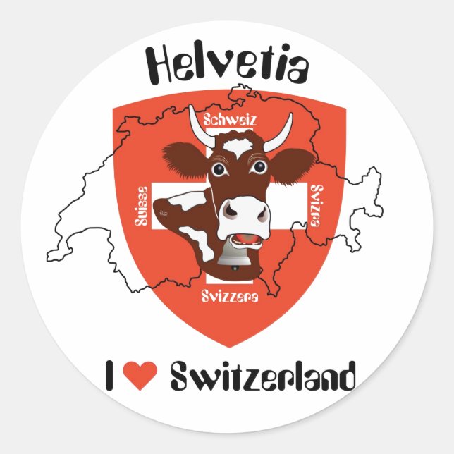 Schweiz  Suisse  Svizzera  Svizra Aufkleber (Vorderseite)