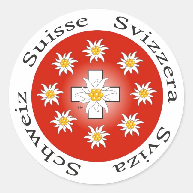 Schweiz  Suisse  Svizzera  Svizra Aufkleber (Vorderseite)