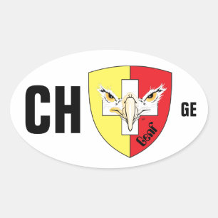 Schweiz Suisse Svizzera Svizra Switzerland Kleber Ovaler Aufkleber