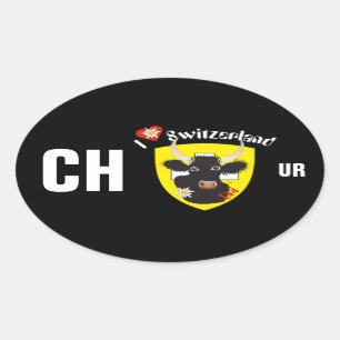 Schweiz Suisse Svizzera Svizra Switzerland Kleber Ovaler Aufkleber