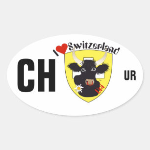 Schweiz Suisse Svizzera Svizra Switzerland Kleber Ovaler Aufkleber