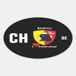 Schweiz Suisse Svizzera Svizra Switzerland Kleber Ovaler Aufkleber