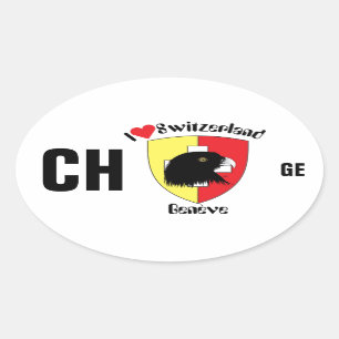Schweiz Suisse Svizzera Svizra Switzerland Kleber Ovaler Aufkleber