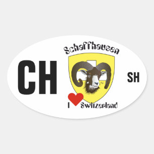 Schweiz Suisse Svizzera Svizra Switzerland Kleber Ovaler Aufkleber