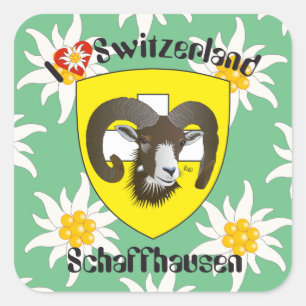 Schweiz Suisse Svizzera Svizra Switzerland Kleber Quadratischer Aufkleber