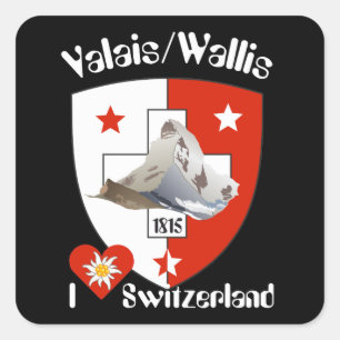 Schweiz Suisse Svizzera Svizra Switzerland Kleber Quadratischer Aufkleber