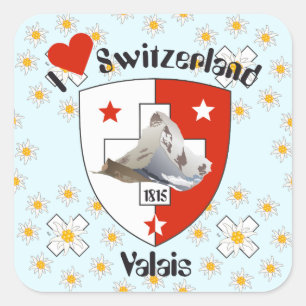 Schweiz Suisse Svizzera Svizra Switzerland Kleber Quadratischer Aufkleber