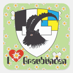 Schweiz Suisse Svizzera Svizra Switzerland Kleber Quadratischer Aufkleber