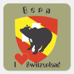 Schweiz Suisse Svizzera Svizra Switzerland Kleber Quadratischer Aufkleber