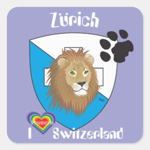 Schweiz Suisse Svizzera Svizra Switzerland Kleber Quadratischer Aufkleber
