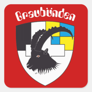 Schweiz Suisse Svizzera Svizra Switzerland Kleber Quadratischer Aufkleber