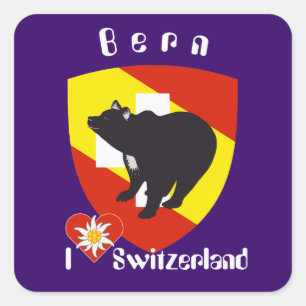 Schweiz Suisse Svizzera Svizra Switzerland Kleber Quadratischer Aufkleber