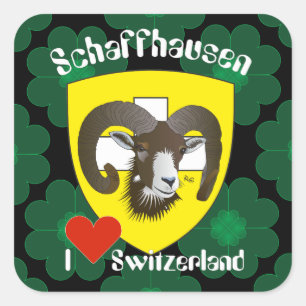 Schweiz Suisse Svizzera Svizra Switzerland Kleber Quadratischer Aufkleber