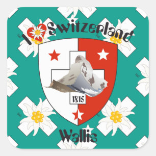 Schweiz Suisse Svizzera Svizra Switzerland Kleber Quadratischer Aufkleber