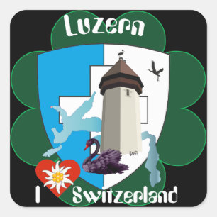 Schweiz Suisse Svizzera Svizra Switzerland Kleber Quadratischer Aufkleber