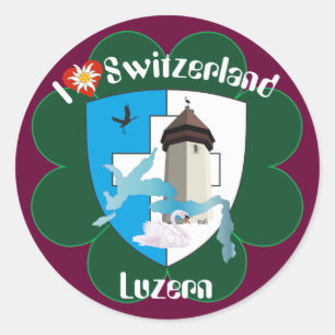 Schweiz Suisse Svizzera Svizra Switzerland Kleber Runder Aufkleber
