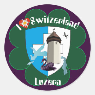 Schweiz Suisse Svizzera Svizra Switzerland Kleber Runder Aufkleber