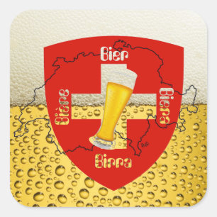 Schweiz - Suisse - Svizzera - Svizra - Switzerland Quadratischer Aufkleber