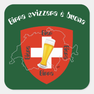 Schweiz - Suisse - Svizzera - Svizra - Switzerland Quadratischer Aufkleber