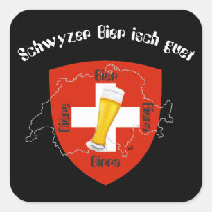 Schweiz - Suisse - Svizzera - Svizra - Switzerland Quadratischer Aufkleber