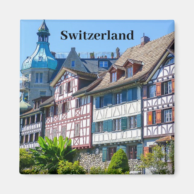Schweiz Timbered Houses Souvenir Magnet (Vorne)