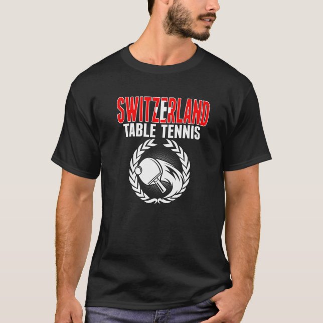 Schweiz Tischtennis Schweizer Pingpong-Unterstützu T-Shirt (Vorderseite)