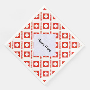 Schweiz und Schweizer Flagge gekachelt personalisi Serviette