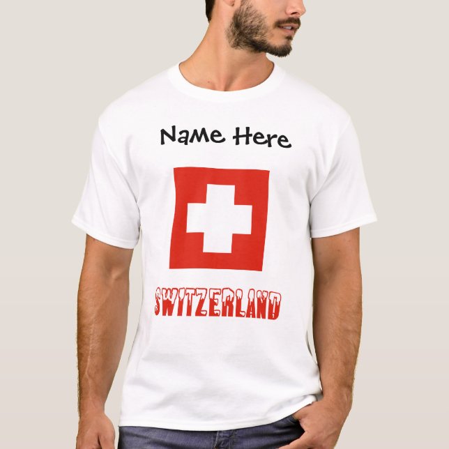Schweiz und Schweizer Flagge mit Ihrem Namen T-Shirt (Vorderseite)