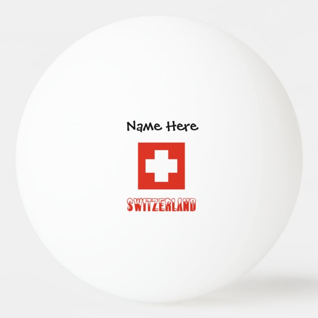 Schweiz und Schweizer Flagge mit Ihrem Namen Tischtennisball (Vorderseite)