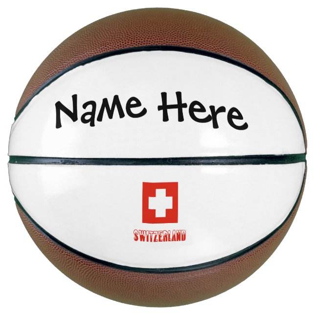 Schweiz und Schweizer Flagge Personalisiert Basketball (Vorderseite)