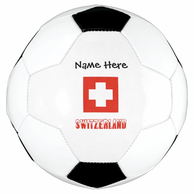 Schweiz und Schweizer Flagge Personalisiert Fußball (Vorderseite)
