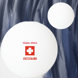 Schweiz und Schweizer Flagge Rot Personalisiert Tischtennisball