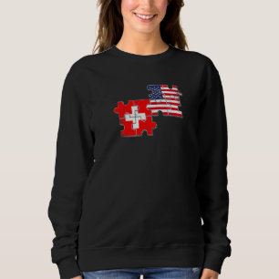 Schweiz USA Liebe Roots Schweizer Flagge Sweatshirt