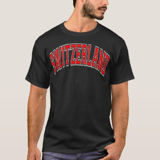 Schweiz Varsity Style Red Test T-Shirt