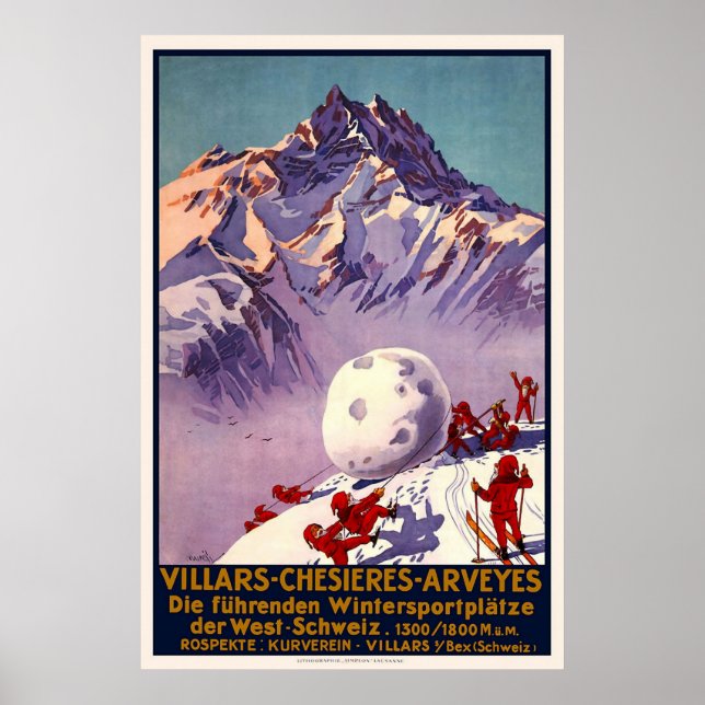 Schweiz Villars Chesieres Arveyes Poster (Vorne)
