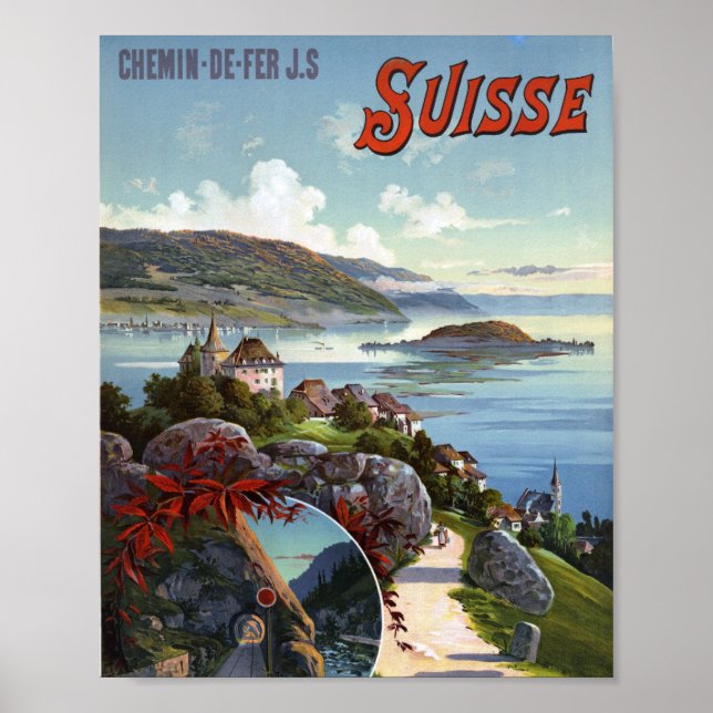 Schweiz Vintag Schweizer Tourismusplakat Poster (Vorne)