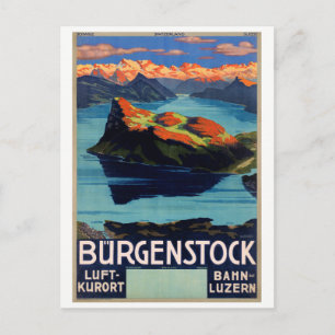 Schweiz Vintage Reiseposter Restauriert Postkarte