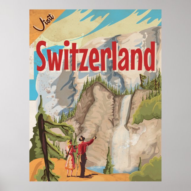 Schweiz Vintage Travel Poster (Vorne)