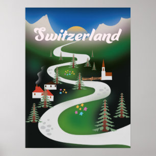Schweiz Vintage Urlaubsposter Poster