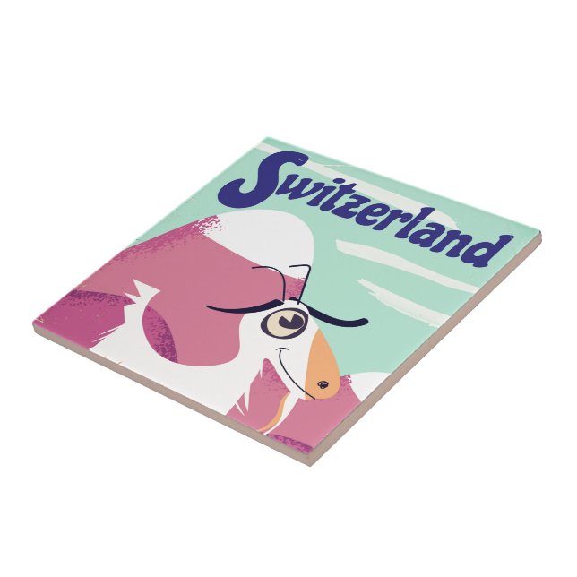 Schweiz Vintages Reiseplakat Fliese (Seite)