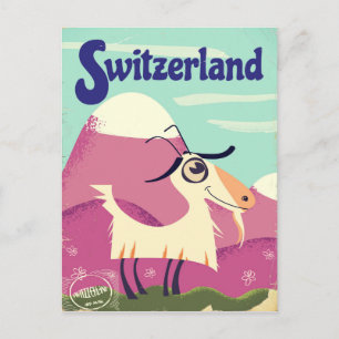Schweiz Vintages Reiseplakat Postkarte