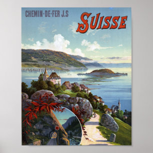 Schweiz Vintages Schweizer Tourismusplakat Poster