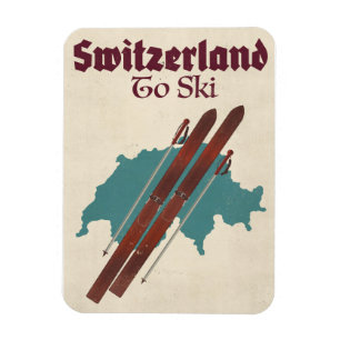 Schweiz zum Skifahren Magnet