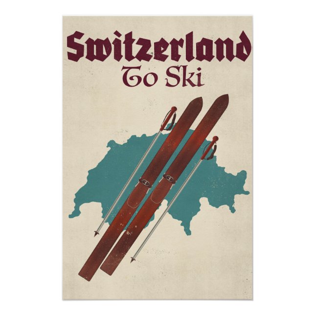 Schweiz zum Skifahren Poster (Vorderseite)