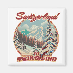 Schweiz zum Snowboardfahren Magnet