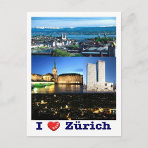 Schweiz - Zürich - I Liebe - Postkarte