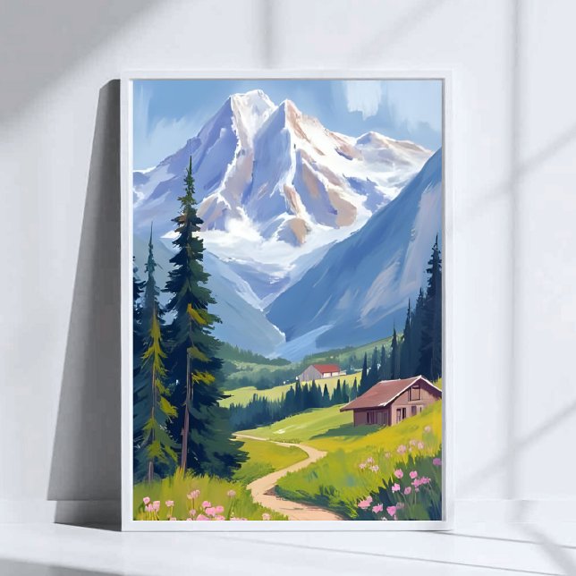 Schweizer Alpen Bergwelt Hillside Schweiz Reise Poster (Von Creator hochgeladen)