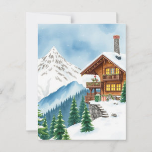 Schweizer Alpen Chalet Winter Bergsee-Zauber im Va Postkarte